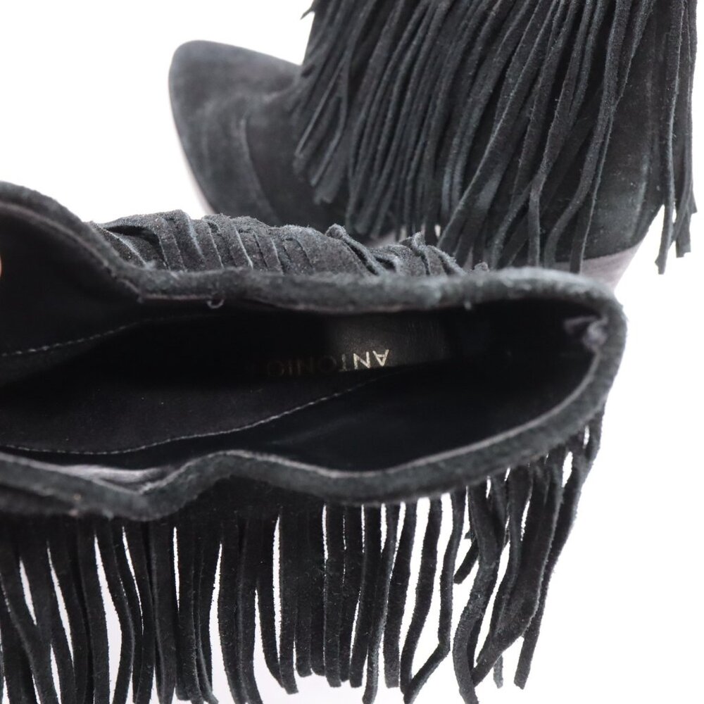 Antonio Melani Felixxe Real Suede Leather Heel Fringe Booties Size 8.5 Boots - Picture 8 of 10
